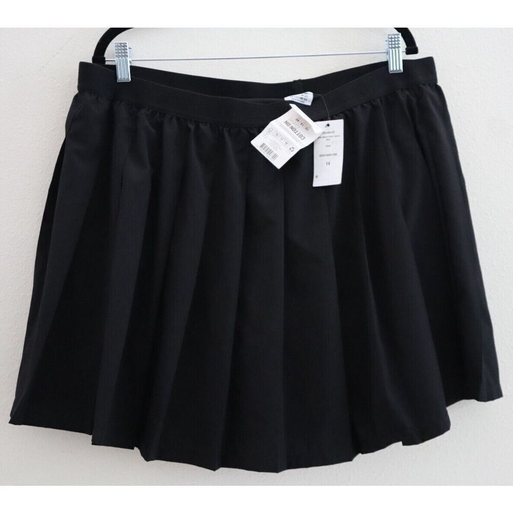 cotton:ON 2054494-02 Women's Sz 14 Black Curve Match Point Tennis Skirt Skort